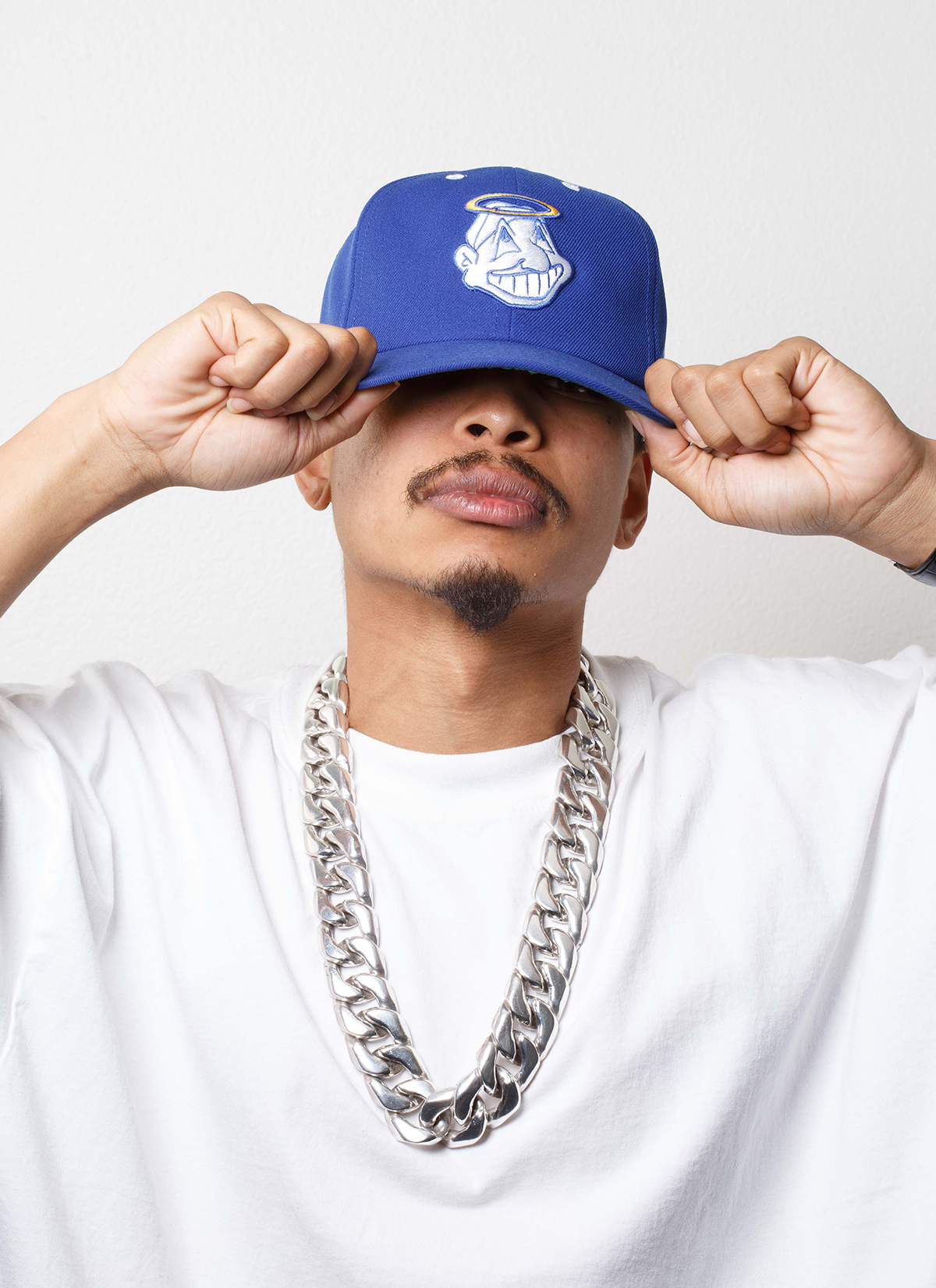 Pieces God vs. Devil Baseball Cap LA Blue Pieces God vs. Devil Baseball Cap LA Blue - Image 4 | Authenticated at Pieces Los Angeles