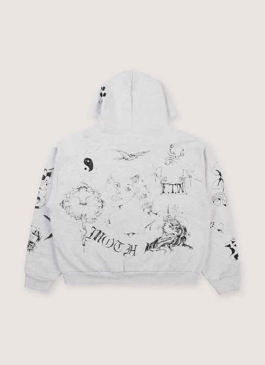 Basketcase Gallery Sailor Zip Up Sweatshirt Heather Grey