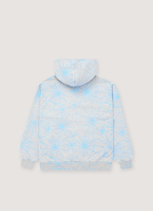 Sp5der Worldwide AOP Sweatshirt Grey Blue