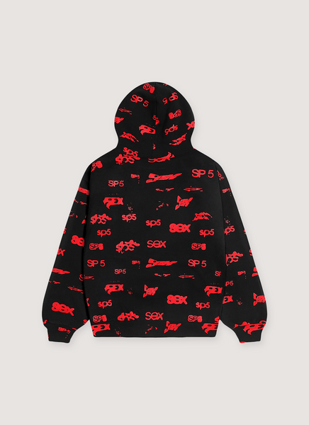Sp5der Worldwide SEX AOP Sweatshirt Black Red – PIECES