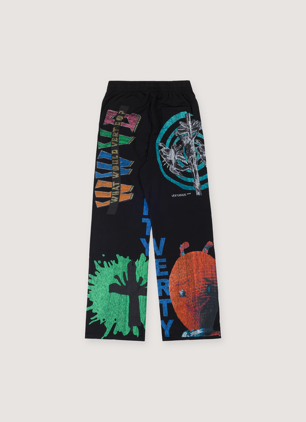Vertabrae Montage Wide Leg Sweatpants Black alternate view - Shop at Pieces Los Angeles