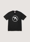 Supreme Aphex Twin Ambient Works Tee Black with white logo, front view Supreme Aphex Twin Ambient Works Tee - Image 3 | Authenticated at Pieces Los Angeles