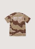 Supreme Aphex Twin Ambient Works Tee camo camouflage brown tan khaki with white text, back view Supreme Aphex Twin Ambient Works Tee - Image 2 | Authenticated at Pieces Los Angeles