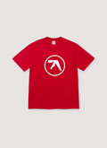 Supreme Aphex Twin Ambient Works Tee Red with white logo, front view Supreme Aphex Twin Ambient Works Tee - Image 5 | Authenticated at Pieces Los Angeles