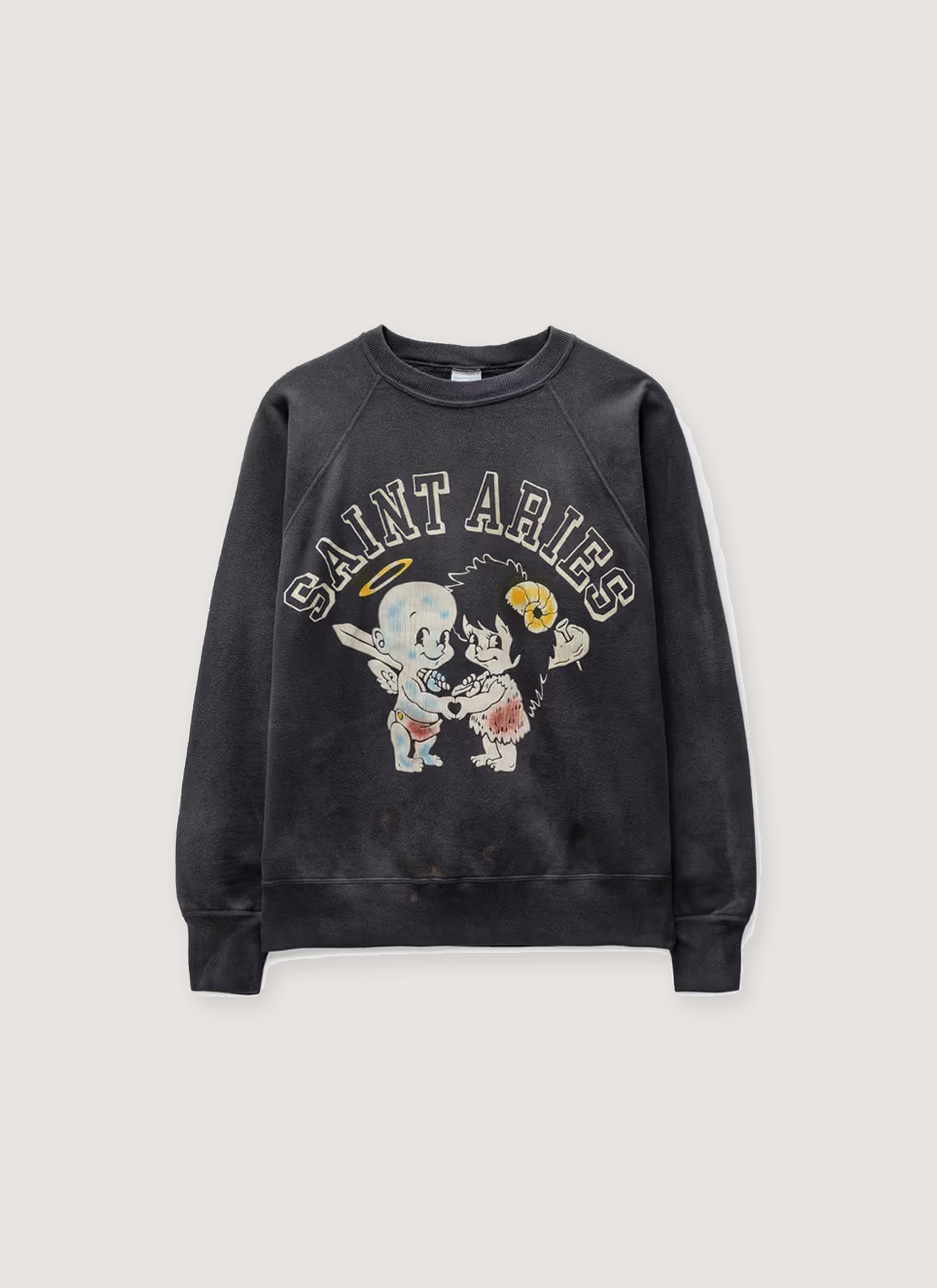 Saint Michael Saint Aries Crewneck Sweater Vintage Black