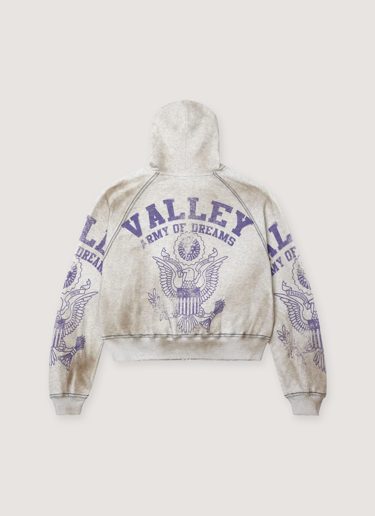 Vale Forever Army Zip Up Sweatshirt Dirty Grey Vale Forever Army Zip Up Sweatshirt Dirty Grey - Image 2 | Authenticated at Pieces Los Angeles