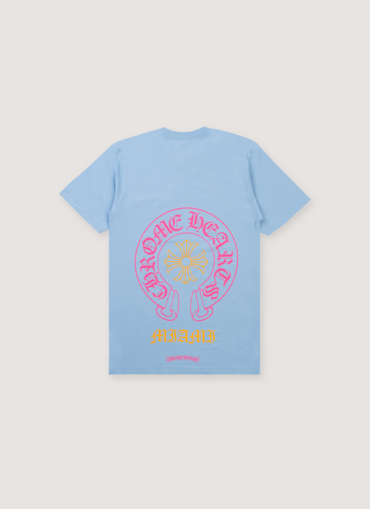 Chrome Hearts Miami Art Basel Horseshoe Tee Baby Blue