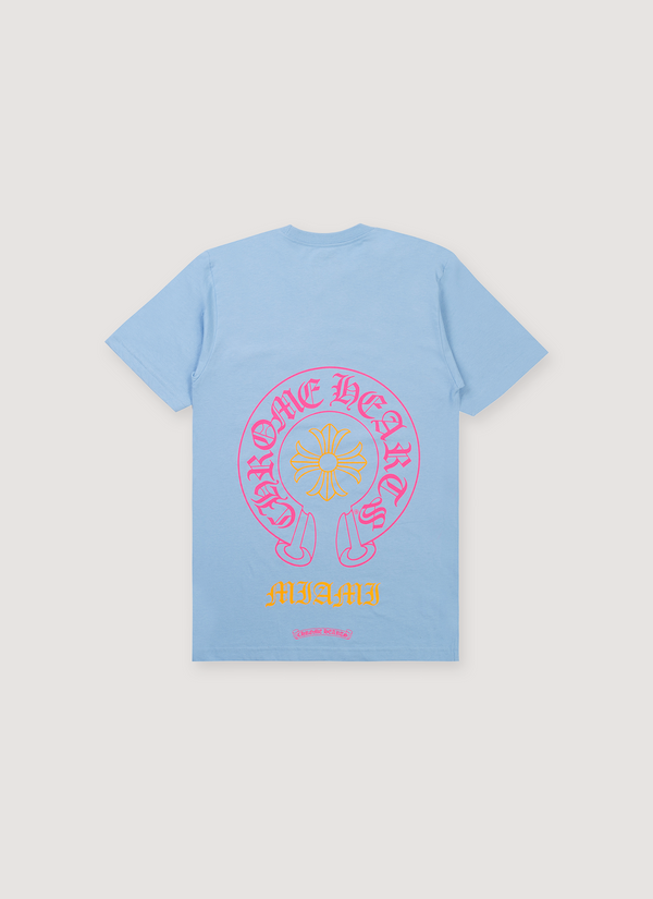 Chrome Hearts Miami Art Basel Horseshoe Tee Baby Blue alternate view - Shop at Pieces Los Angeles