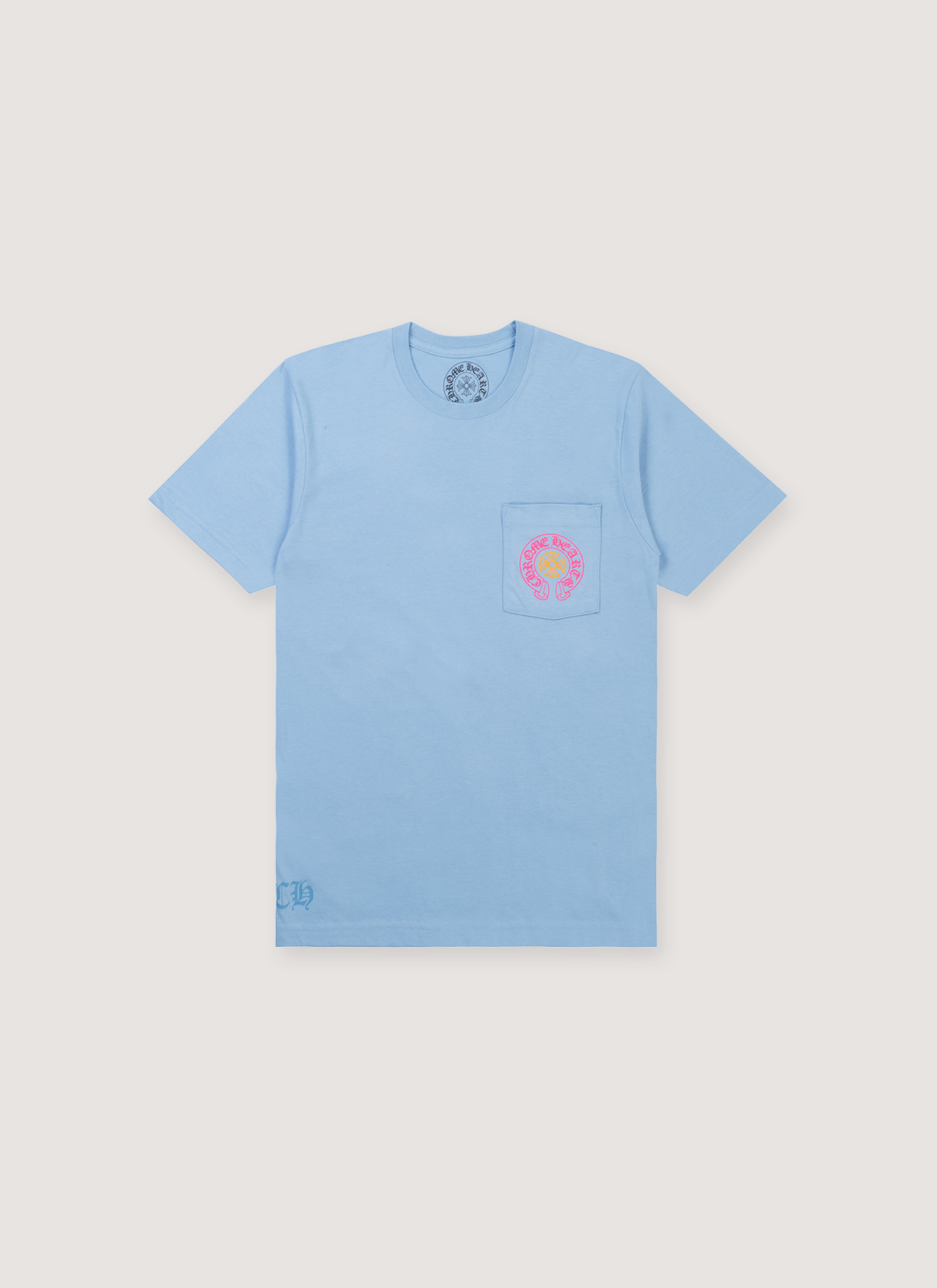 Chrome Hearts Miami Art Basel Horseshoe Tee Baby Blue Chrome Hearts Miami Art Basel Horseshoe Tee Baby Blue - Image 1 | Authenticated at Pieces Los Angeles