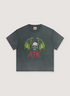 Gallery Dept. ATK Night Tee Vintage Black with graphic of skull with green wings and red text under it that says ATK, front view
