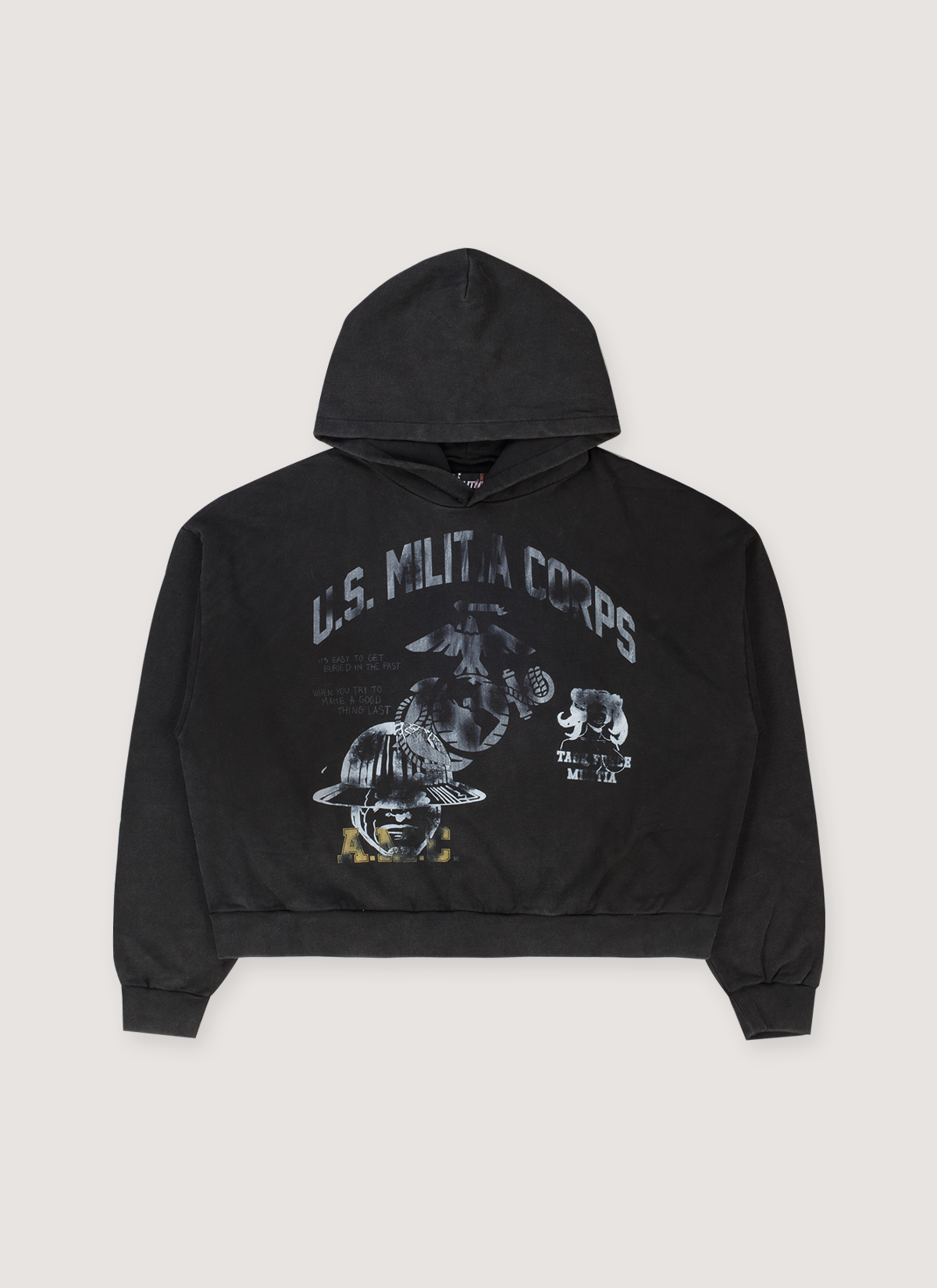 Awaited Militia Corps Sweatshirt Black Awaited Militia Corps Sweatshirt Black - Image 1 | Authenticated at Pieces Los Angeles