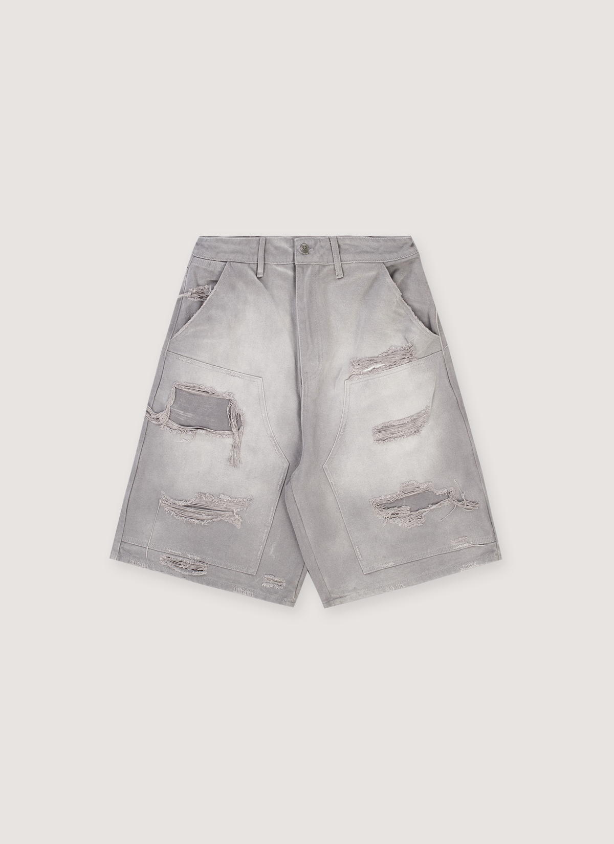 Awaited Militia Crushed Shorts Washed Grey