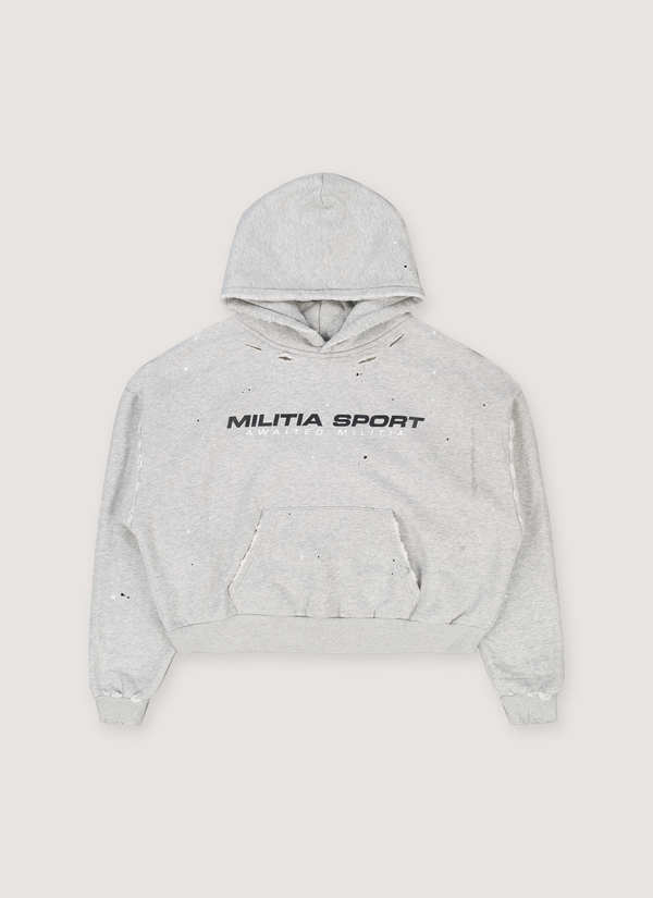 Awaited Militia Sport Hoodie Grey Militia Sport Hoodie Grey - Authenticated Sweatshirts | Pieces Los Angeles