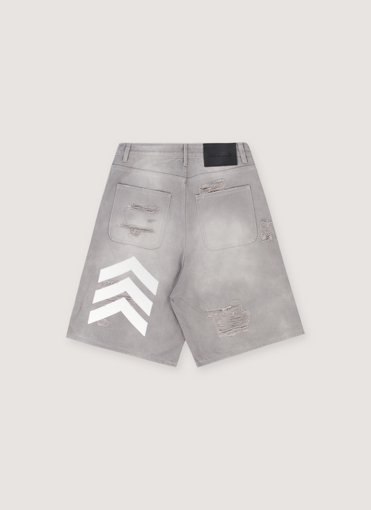 Awaited Militia Crushed Shorts Washed Grey