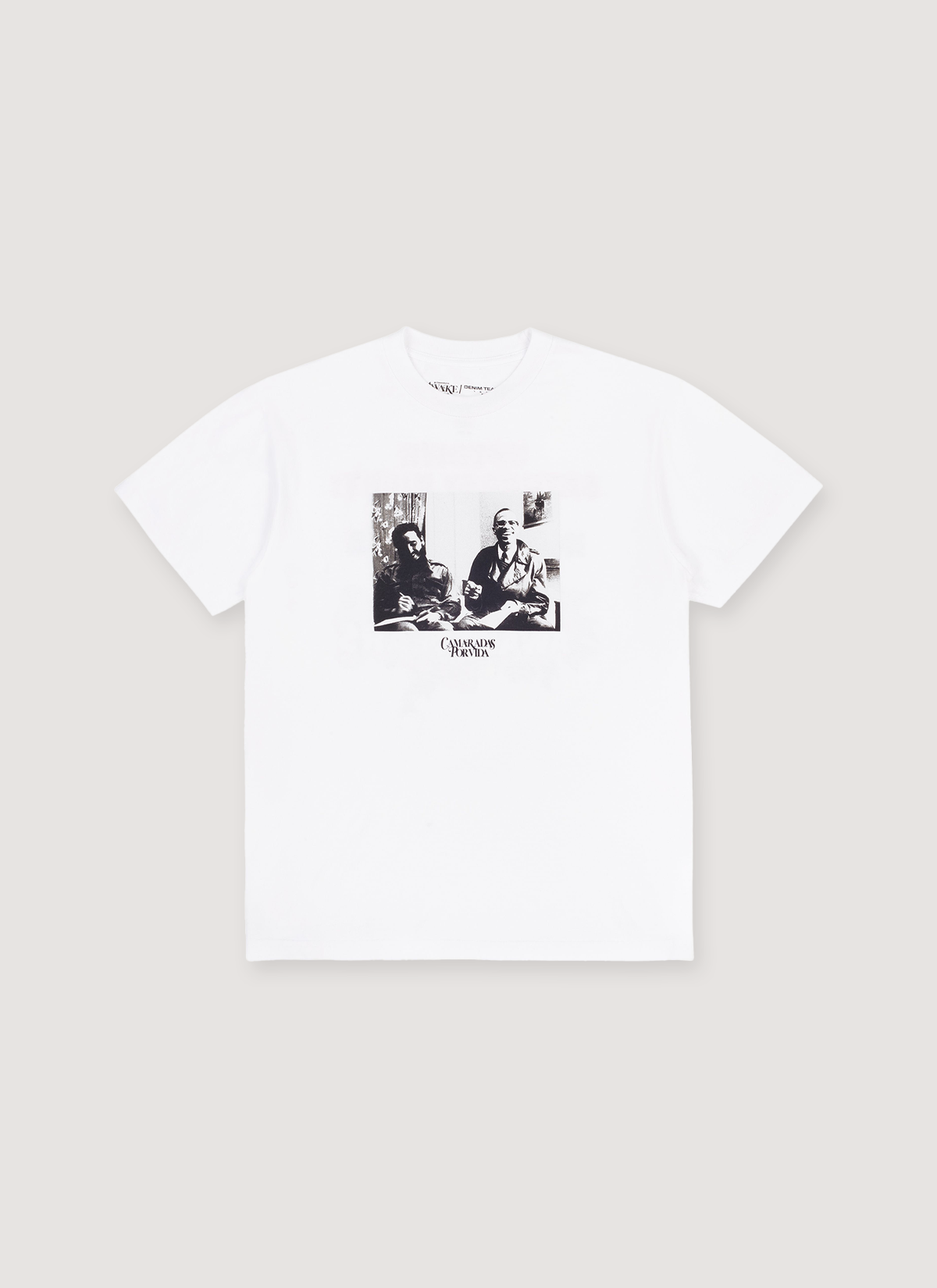 Denim Tears Awake NYC Camararadas Por Vida Tee White Denim Tears Awake NYC Camararadas Por Vida Tee White - Image 1 | Authenticated at Pieces Los Angeles