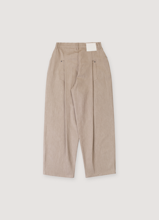 Pieces Back Pleated Trousers Dust