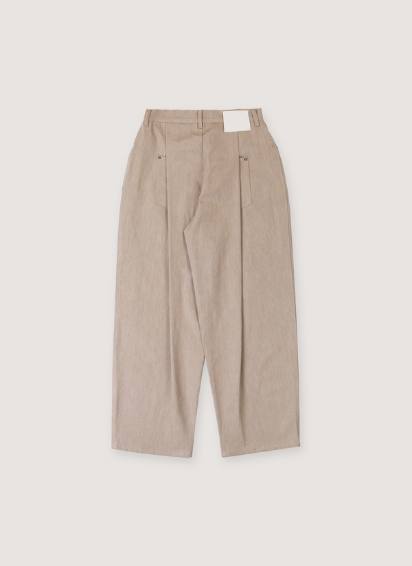 Pieces Back Pleated Trousers Dust alternate view - Shop at Pieces Los Angeles