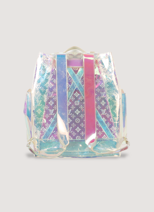 Louis Vuitton Christopher GM Prism Monogram backpack rear view with straps pre-owned
