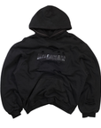 Balenciaga Oversized Distressed Logo Sweatshirt Black Grey (Pre-Owned)