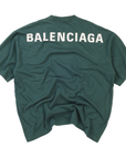 Balenciaga Oversized Maxi Back Logo Tee Pine Green (Pre-Owned)