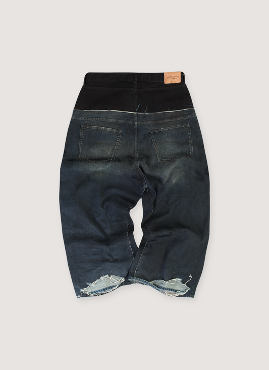 Balenciaga Baggy Cut Up Jeans Indigo Black (Pre-Owned)