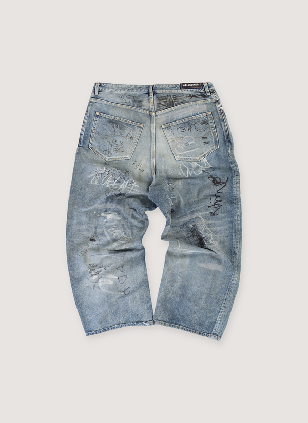 Balenciaga Mud Show Graffiti Denim Indigo (Pre-Owned) alternate view - Shop at Pieces Los Angeles