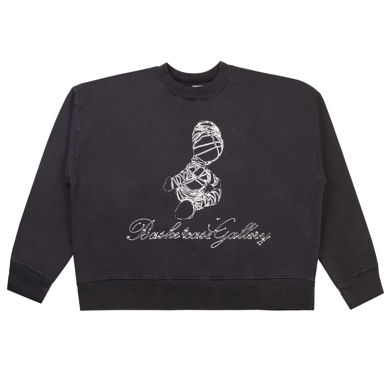 Basketcase Gallery Mummy Bear Crewneck Sweater Vintage Black