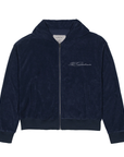 Basketcase Gallery Chandelier Velour Zip Up Sweatshirt Navy