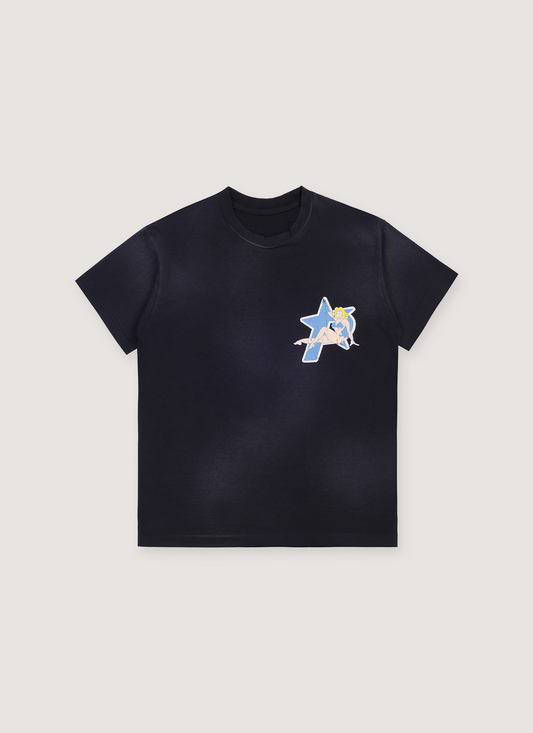 Pieces Beach Bum P Star Tee Washed Black