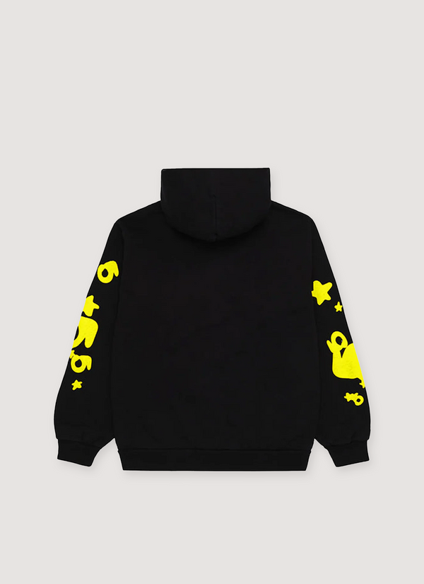 Sp5der Worldwide Beluga Sweatshirt Black Yellow alternate view - Shop at Pieces Los Angeles
