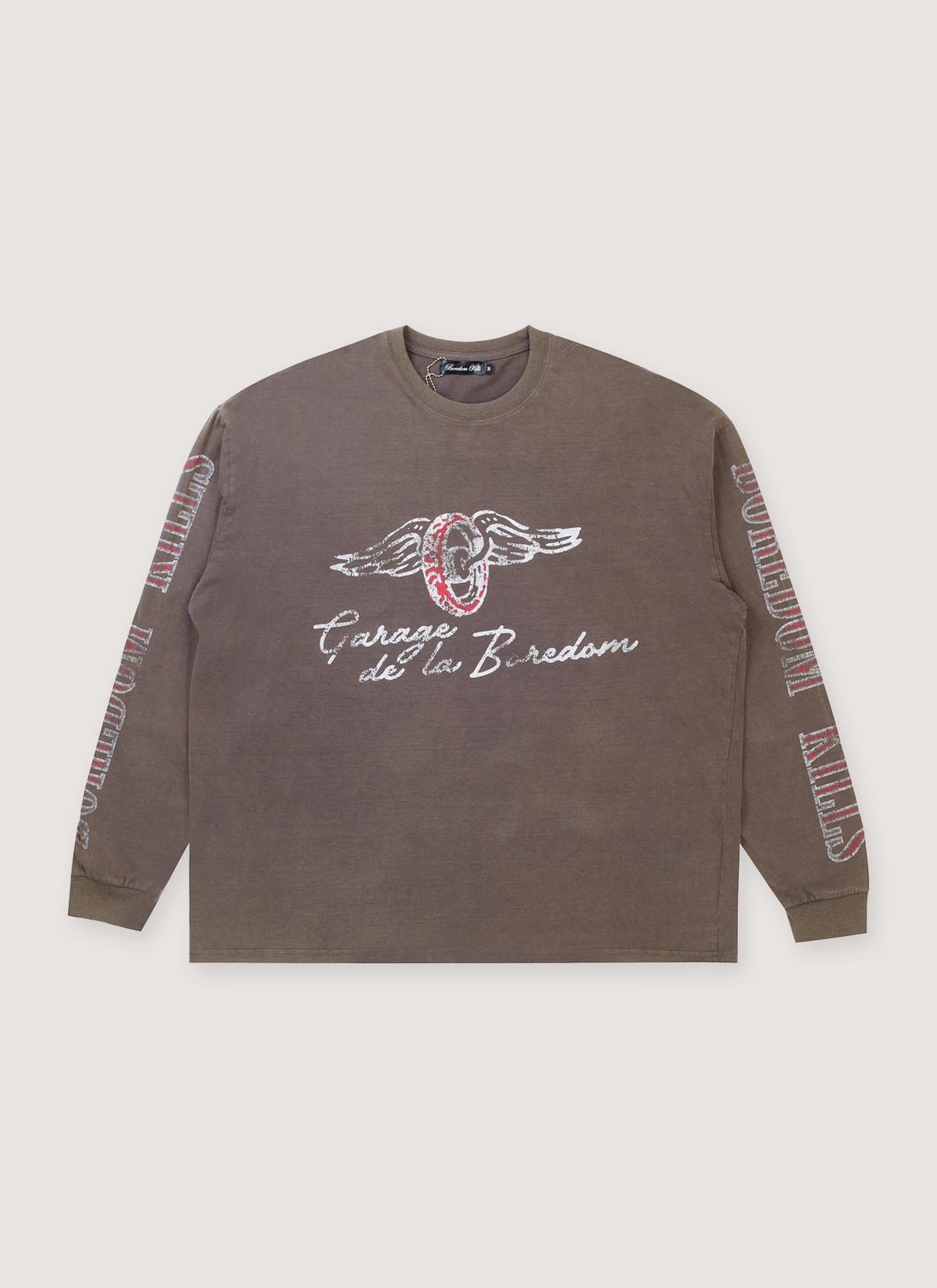 Boredom Kills Garage De La Boredom Longsleeve Vintage Grey