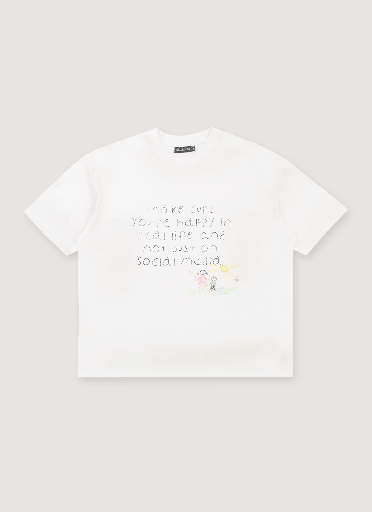 Happy IRL Tee Vintage White