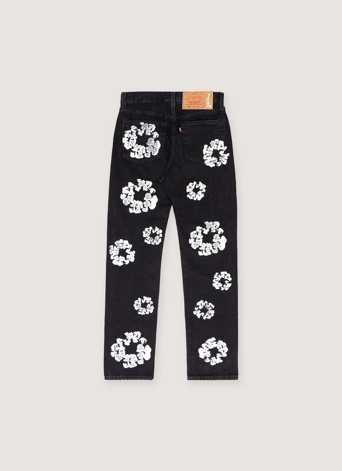 DENIM TEARS ブラック フラワープリント パンツ M Cotton Wreath Jeans Black – PIECES