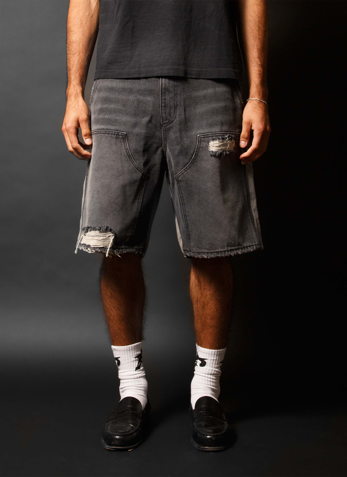 Pieces Harvey Split Carpenter Denim Shorts Pieces Harvey Split Carpenter Denim Shorts - Image 7 | Authenticated at Pieces Los Angeles
