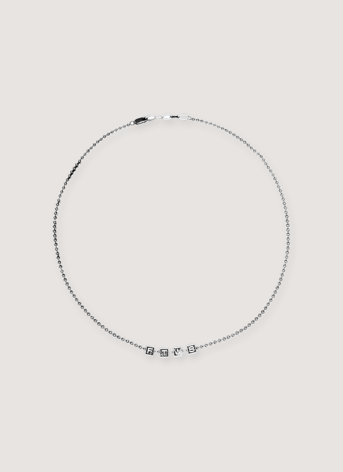 For Those Who Sin Block Charm Necklace Silver