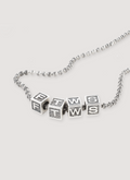 For Those Who Sin Block Charm Necklace Silver For Those Who Sin Block Charm Necklace Silver - Image 2 | Authenticated at Pieces Los Angeles