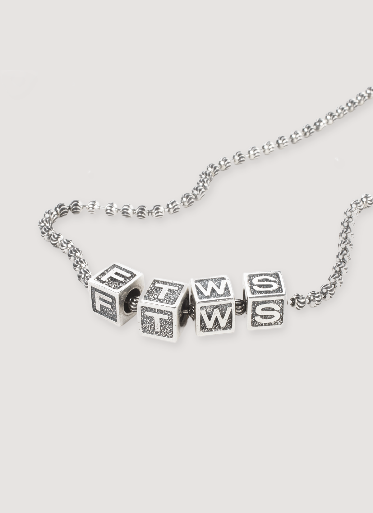 For Those Who Sin Block Charm Necklace Silver For Those Who Sin Block Charm Necklace Silver - Image 2 | Authenticated at Pieces Los Angeles