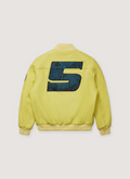 Sp5der Worldwide Leather Logo Bomber Jacket Yellow Sp5der Worldwide Leather Logo Bomber Jacket Yellow - Image 2 | Authenticated at Pieces Los Angeles