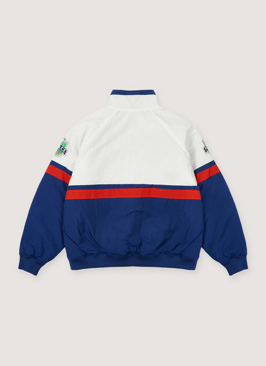 Palace Breakout Half Zip Bomber White Navy