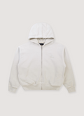 Pieces Basic Program Zip Up Sweatshirt Bone White Off-White front view Pieces Basic Program Zip Up Sweatshirt Bone - Image 1 | Authenticated at Pieces Los Angeles