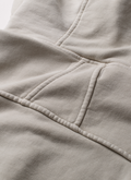 Pieces Basic Program Zip Up Sweatshirt Bone White Off-White close up view of stitching on the back Pieces Basic Program Zip Up Sweatshirt Bone - Image 7 | Authenticated at Pieces Los Angeles