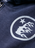 Hellstar Logo Zip Up Sweatshirt Vintage Navy Hellstar Logo Zip Up Sweatshirt Vintage Navy - Image 3 | Authenticated at Pieces Los Angeles