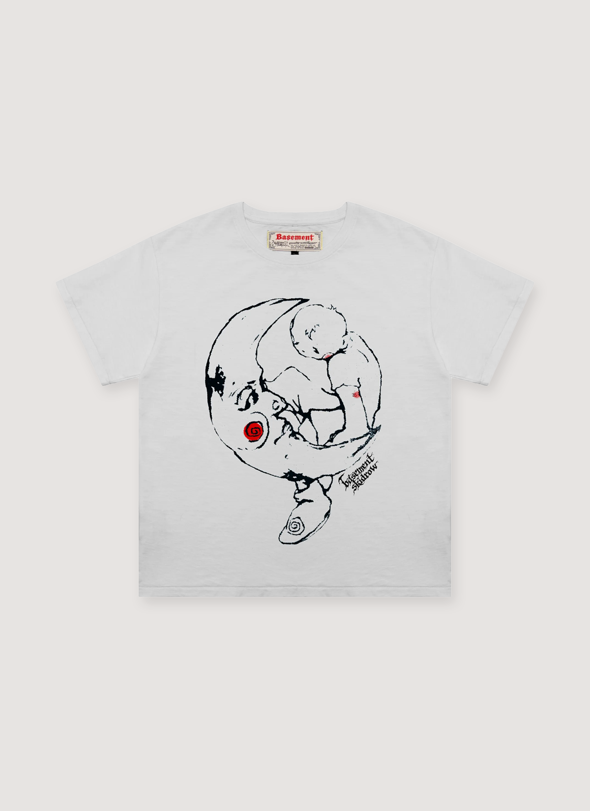 Basement LA Boy on the Moon Tee White