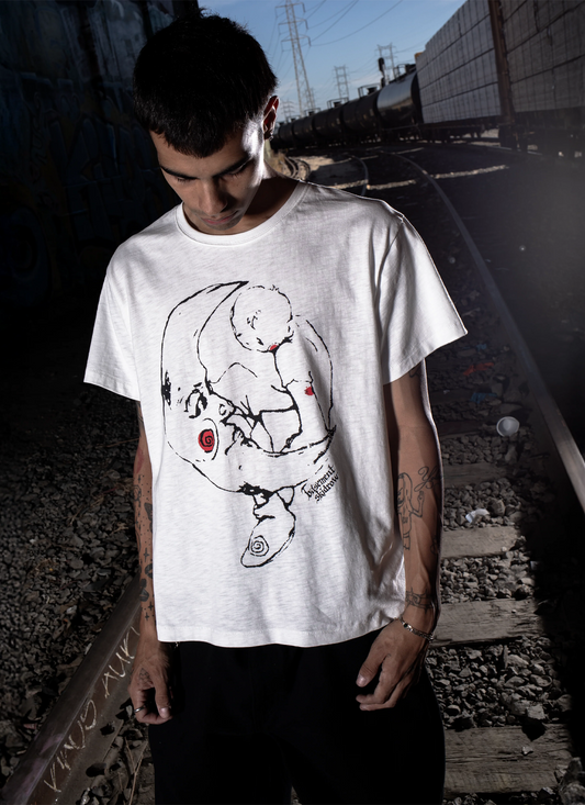 Basement LA Boy on the Moon Tee White