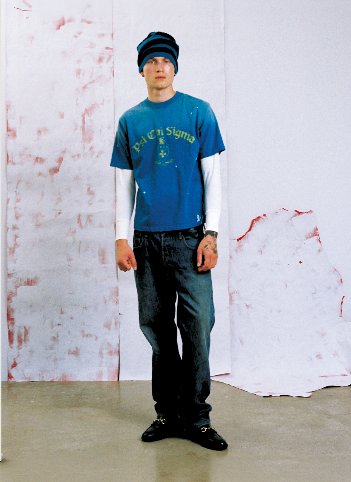 Pieces Brotherhood Tee Faded Blue
