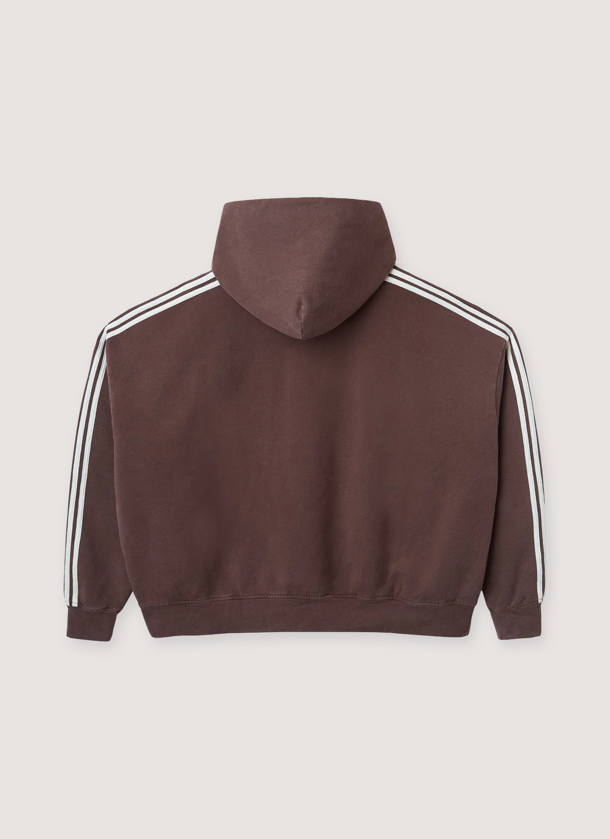 HMDD Butterfly Sweatshirt Brown hoodie with white lines coming down from the neck down the sleeves, back view