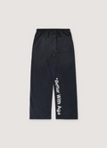 Better With Age Fuck You Sweatpants Black with white embroidered logos and screen print, constructed with recycled and re-milled fabric, heavyweight cotton fleece, back view Better With Age Fuck You Sweatpants Black - Image 2 | Authenticated at Pieces Los Angeles
