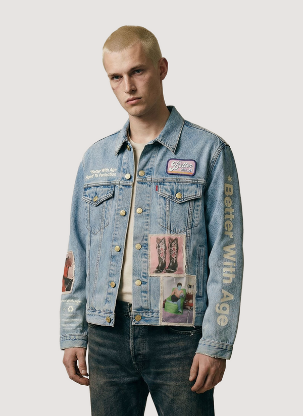 Better With Age Portrait Denim Jacket Indigo Portrait Denim Jacket Indigo - Authenticated Jackets | Pieces Los Angeles