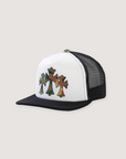 Chrome Hearts Camo Cemetery Cross Trucker Hat Black