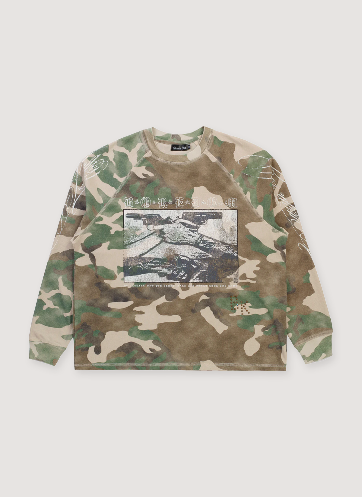 Boredom Kills Trust Longsleeve Camo Boredom Kills Trust Longsleeve Camo - Image 1 | Authenticated at Pieces Los Angeles